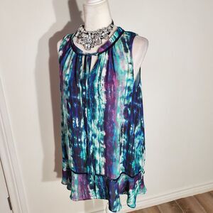 MOSSIMO TUNIC MULTICOLOR SLEEVELESS POLYESTER SIZE 2X(RUNS SMALL 1X)